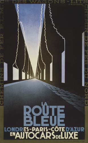 LA ROUTE BLEUE. 1929. 39x24 inches. L. Danel, Lille.